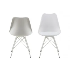 Eris Spisebordsstol hvid med hvidt pulverlakeret ben