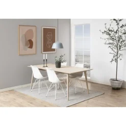 Eris Spisebordsstol hvid med hvidt pulverlakeret ben