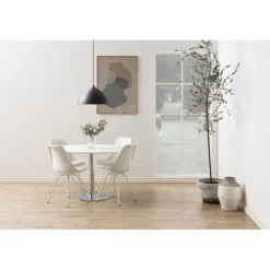 Eris Spisebordsstol hvid med hvidt pulverlakeret ben