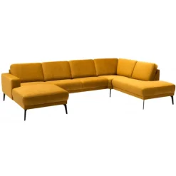 Esbjerg Hjørnesofa med chaiselong venstrevendt - KarryGul velour