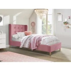 ESTELLA 90x200 cm seng - Rosa Velour