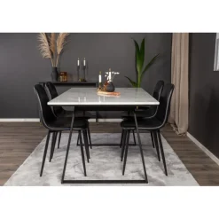 Estelle e Spisebordssæt - Sort og Hvid