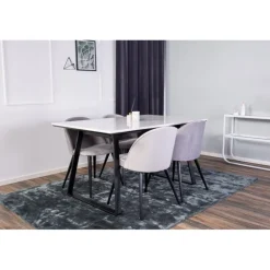 Estelle e Spisestuesæt - Sort, Lysegrå og Hvid