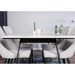 Estelle Marmor Spisestuesæt med 4 spisestole