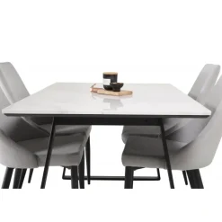 Estelle Marmor Spisestuesæt med 4 spisestole