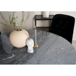 Estelle Rund Spisebordssæt - Sort og Messing