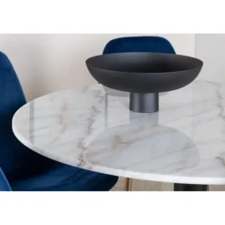 Estelle Rund Spisebordssæt - Sort, Blå og Hvid