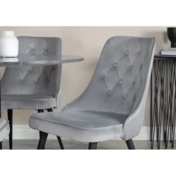 Estelle Rundt Spisebordssæt - Sort og Lysegrå