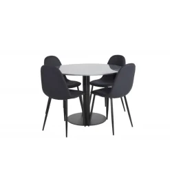 Estelle Rundt Spisebordssæt - Sort