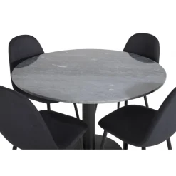 Estelle Rundt Spisebordssæt - Sort