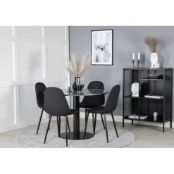 Estelle Rundt Spisebordssæt - Sort