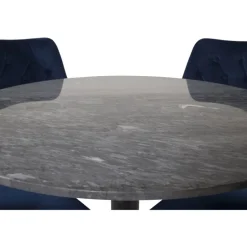 Estelle Rundt Spisebordssæt - Sort, Blå og Messing