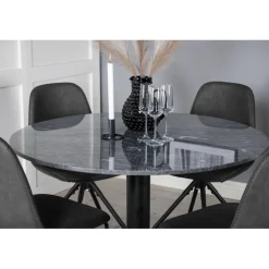 Estelle Rundt Spisebordssæt - Sort