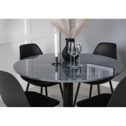 Estelle Rundt Spisebordssæt - Sort