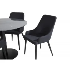 Estelle Rundt Spisebordssæt - Sort