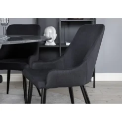 Estelle Rundt Spisebordssæt - Sort