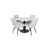 Estelle Rundt Spisebordssæt - Sort, Lysegrå og Hvid