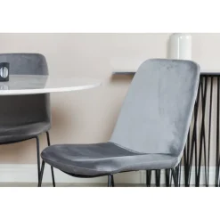 Estelle Rundt Spisebordssæt - Sort Grå og Hvid