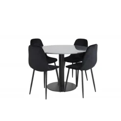 Estelle Rundt Spisebordssæt - Sort