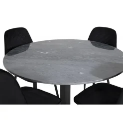 Estelle Rundt Spisebordssæt - Sort