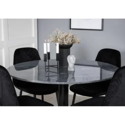 Estelle Rundt Spisebordssæt - Sort