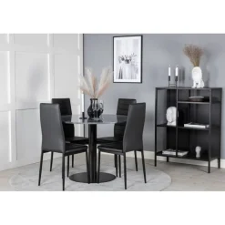 Estelle Rundt Spisebordssæt - Sort