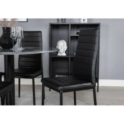 Estelle Rundt Spisebordssæt - Sort