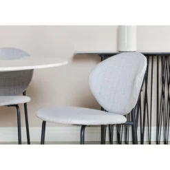 Estelle Rundt Spisebordssæt - Sort Grå og Hvid