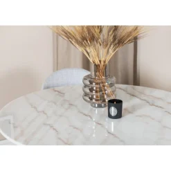 Estelle Rundt Spisebordssæt - Sort Grå og Hvid