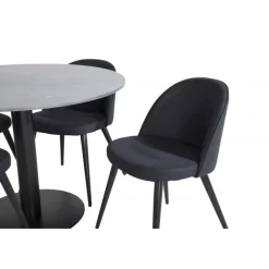 Estelle Rundt Spisebordssæt - Sort