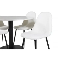 Estelle Rundt Spisebordssæt - Sort og Hvid