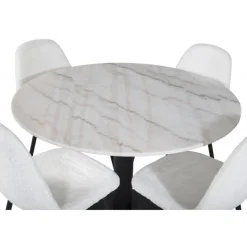 Estelle Rundt Spisebordssæt - Sort og Hvid