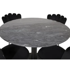 Estelle Rundt Spisebordssæt - Sort