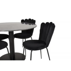 Estelle Rundt Spisebordssæt - Sort