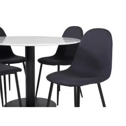 Estelle Rundt Spisebordssæt - Sort og Hvid