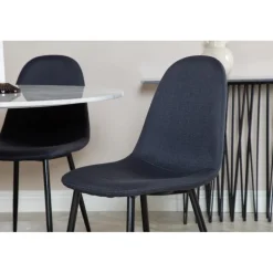 Estelle Rundt Spisebordssæt - Sort og Hvid