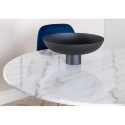 Estelle Rundt Spisebordssæt - Sort, Blå og Hvid