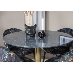 Estelle Rundt Spisebordssæt - Sort og Messing