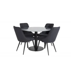 Estelle Rundt Spisebordssæt - Sort