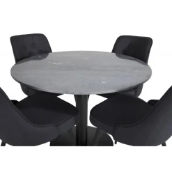 Estelle Rundt Spisebordssæt - Sort