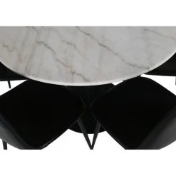 Estelle Rundt Spisebordssæt - Sort og Hvid