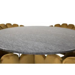 Estelle Rundt Spisebordssæt - Sort og Messing