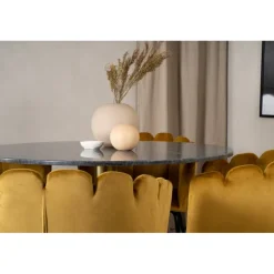 Estelle Rundt Spisebordssæt - Sort og Messing