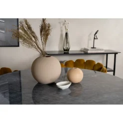 Estelle Rundt Spisebordssæt - Sort og Messing