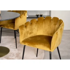 Estelle Rundt Spisebordssæt - Sort og Messing