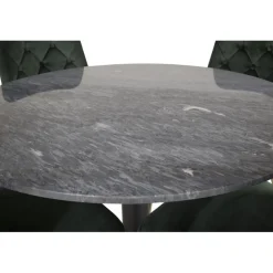 Estelle Rundt Spisebordssæt - Sort, Messing og Grøn