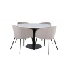 Estelle Rundt Spisebordssæt - Beige, Sort og Hvid