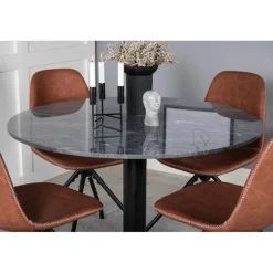 Estelle Rundt Spisebordssæt - Sort og Brun