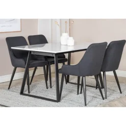 Estelle Spisebordssæt - Sort og Hvid