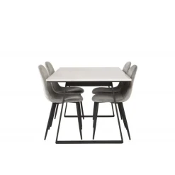 Estelle Spisebordssæt - Sort, Lysegrå og Hvid